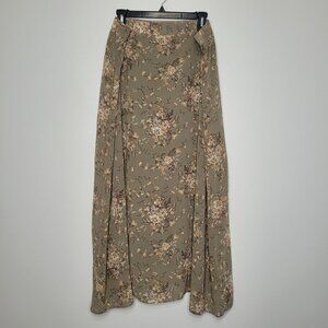 Mikarose muted floral pull on romantic fairytale maxi prairie skirt size xxl
